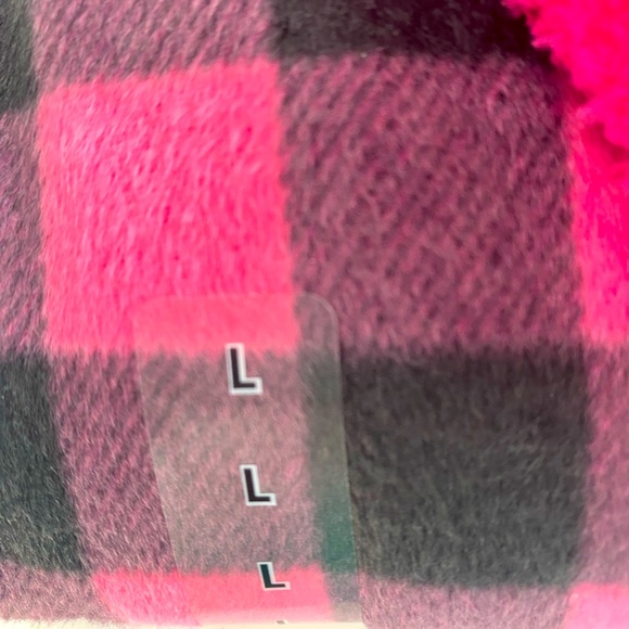 Hot Pink Black Check Flannel Pajama Pants Bottoms Matching Socks Set L, XL, XXL - Picture 3 of 8